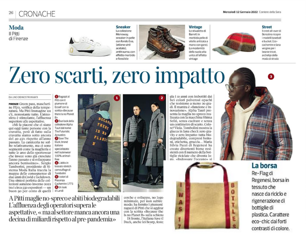 CORRIERE DELLA SERA - ZERO SCARTI, ZERO IMPATTO