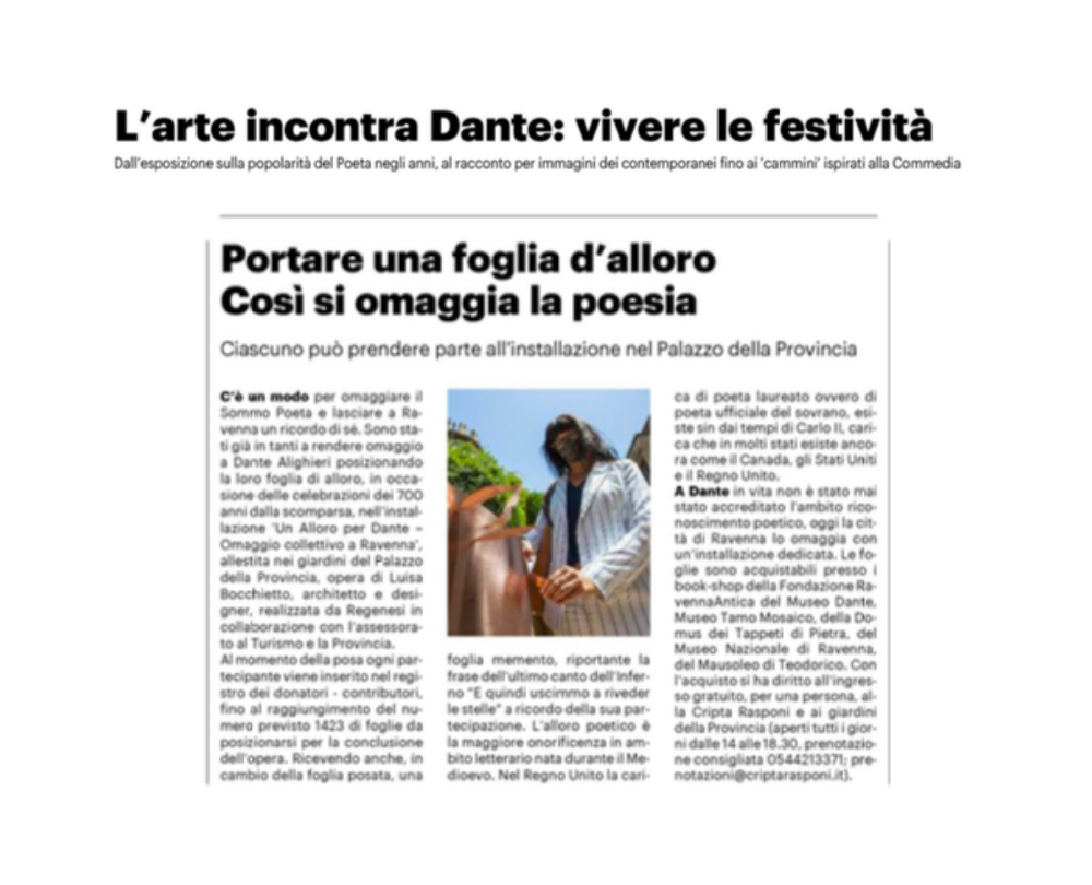 QUOTIDIANO NAZIONALE - L'ARTE INCONTRA DANTE