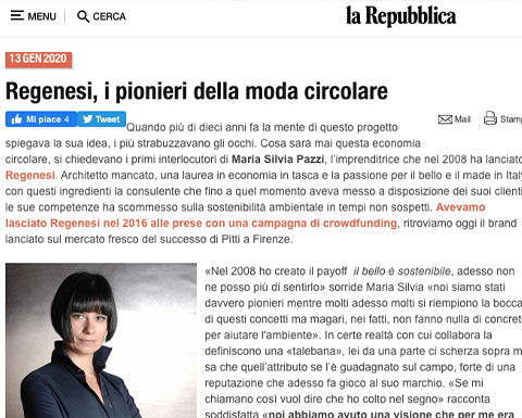 REPUBBLICA.IT · REGENESI, DIE PIONIERE DER KREISFÖRMIGEN MODE