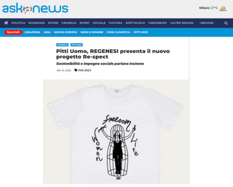 ASK A NEWS - PITTI UOMO, REGENESI PRESENTA IL NUOVO PROGETTO RE-SPECT