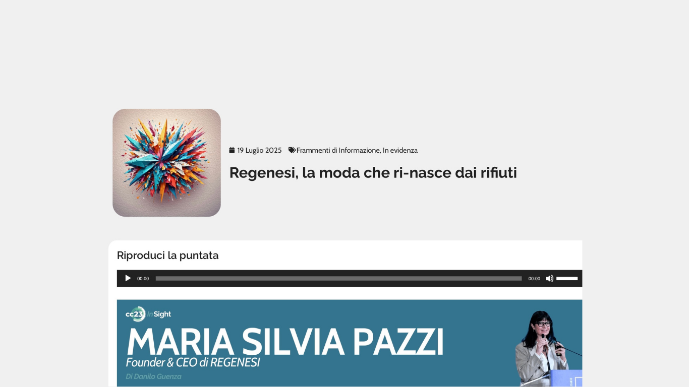 REGENESI, FASHION REBORN FROM WASTE