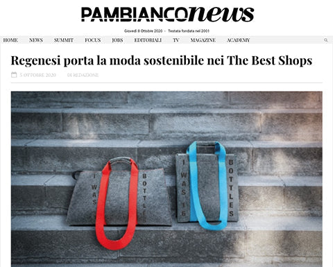 PAMBIANCONEWS · REGENESI PORTA LA MODA SOSTENIBILE NEI THE BEST SHOP