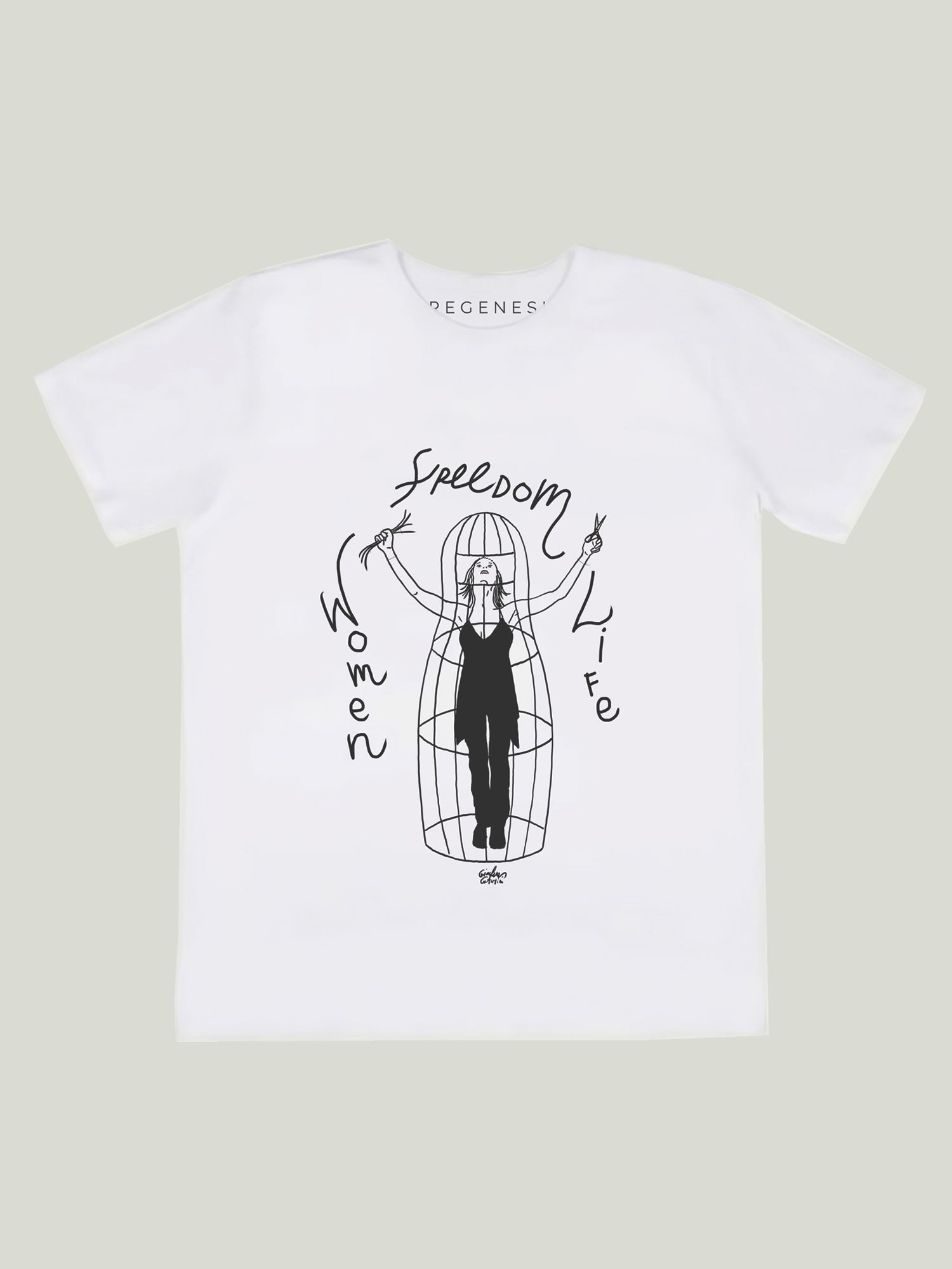 T-shirt Woman Freedom Life White