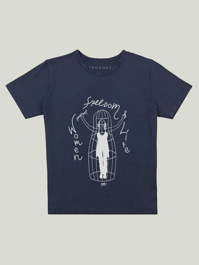 T-shirt Woman Life Freedom Navy