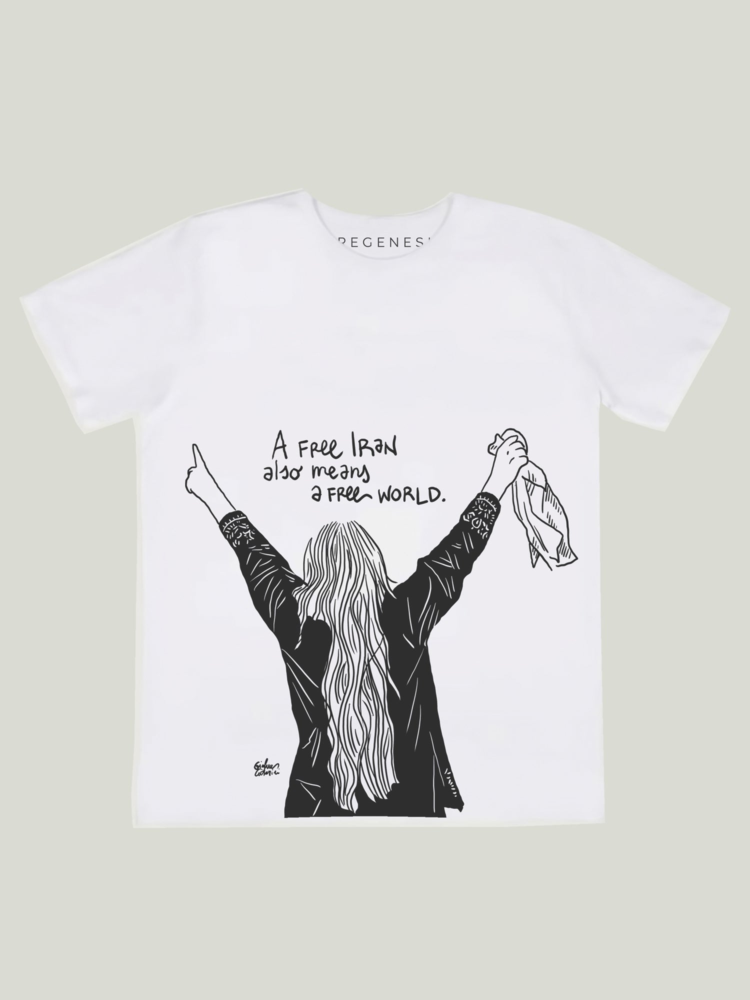 T-shirt Free Iran White